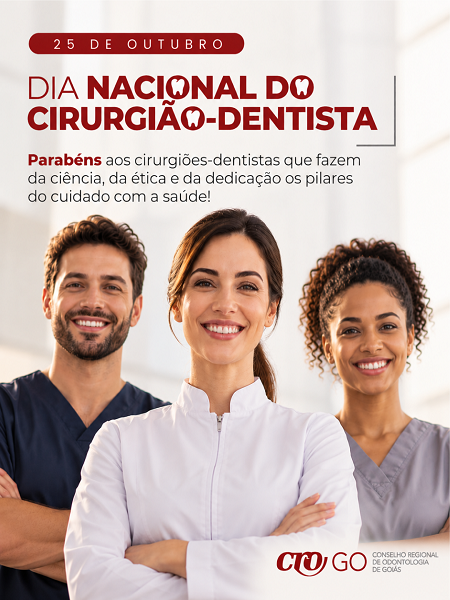25 de Outubro - Dia do Cirurgião-Dentista 2026 - 450 x 600