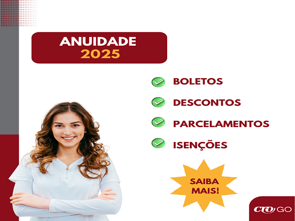 Anuidade 2025 - Boletos descontos parcelamentos e isenções - 600 x 450