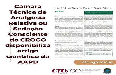 Artigo científico Câmara Técnica de Analgesia Relativa ou Sedação Consciente -  398 x 260