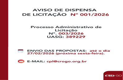 Aviso de Dispensa de Licitação - Nº 001 - 2026 - 398 x 260