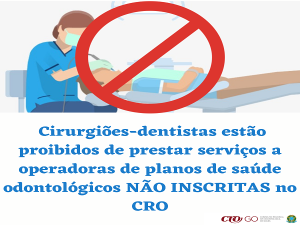 CDs proibidos de prestar serviços a operadoras de planos de saúde odontológicos não inscritas no CRO - 600 x 450