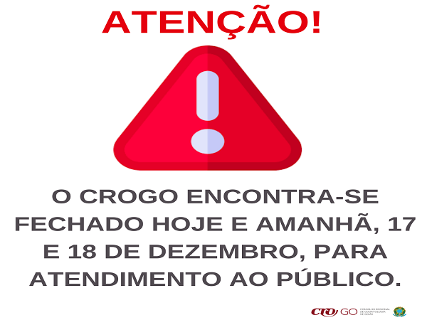 CROGO fechado nos dias 17 e 18 de dezembro - 600 x 450