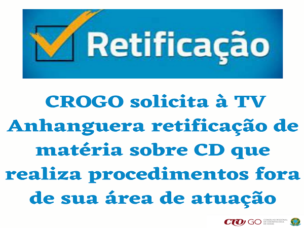 CROGO pede retificação em matéria - 600 x 450