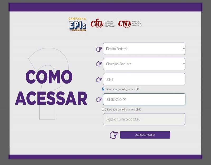 Campanha EPIs -como acessar