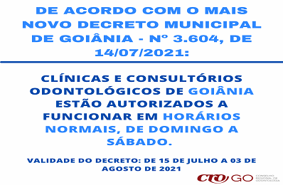 Como ficam atendimentos odontológicos baseados no Decreto nº 3.604 de 14.07.2021 - 398 x 260