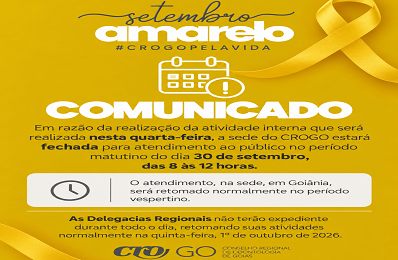Comunicado Atividade Interna Setembro Amarelo - 398 x 260