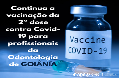 Continua vacinação 2ª dose Covid para profissionais de Goiânia - 398 x 260