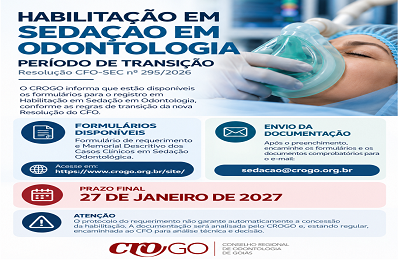 Documentos para Habilitação Sedação em Odontologia - 398 x 260