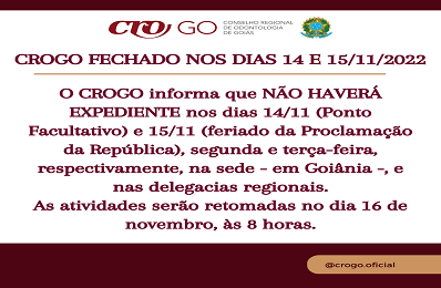Feriado 15 de Novembro - 2022 - 398 x 260