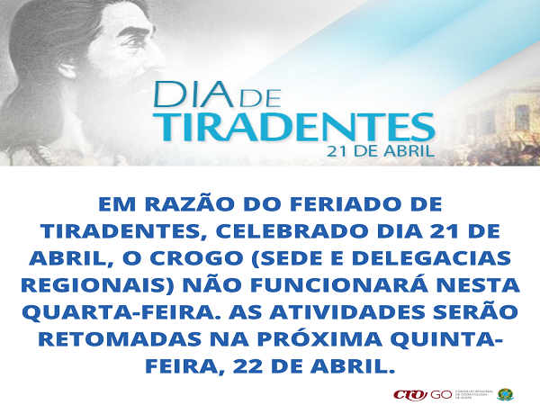 Feriado 21 de Abril - Tiradentes - 2021 - 600 x 450
