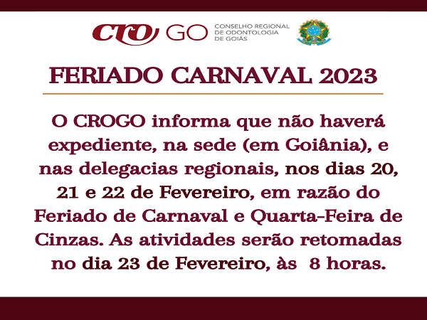 Feriado Carnaval Fevereiro 2023 - 600 x 450