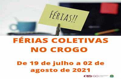Férias coletivas 19 de julho a 2 de agosto de 2021 - 398 x 260
