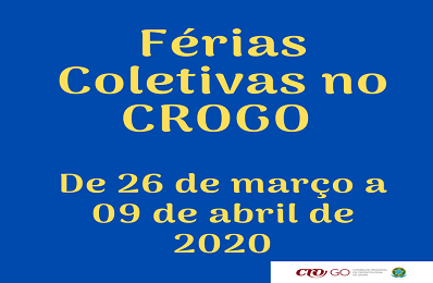 Férias coletivas antecipadas no CROGO - 398 x 260