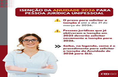 Iisenção da Anuidade 2026 para PJ Unipessoal - 398 x 260