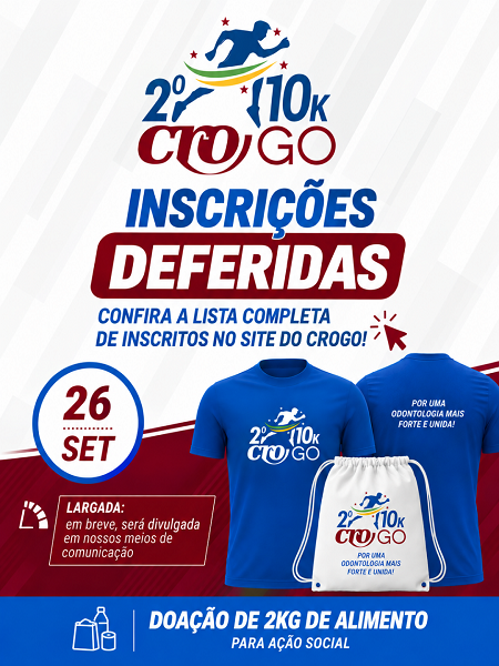 Lista de Inscrições Deferidas - 2ª Corrida do CROGO - 450 x 600