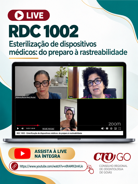 Live Esterilização dos Dispositivos Médicos disponível no YouTube - 450 x 600