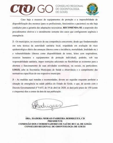 Nota de Recomendação Comissão Saúde Bucal 3