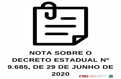 Nota em relação ao Decreto Estadual n. 9.685 - 398 x 260