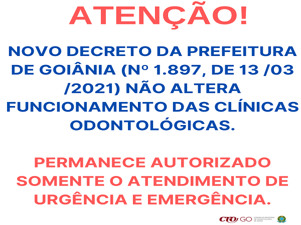Novo Decreto da Prefeitura de Goiânia não altera funcionamento das clínicas odontológicas - 600 x 450