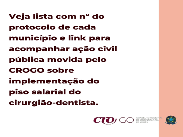 Protocolos ação civil pública Piso Salarial do CD - 600 x 450