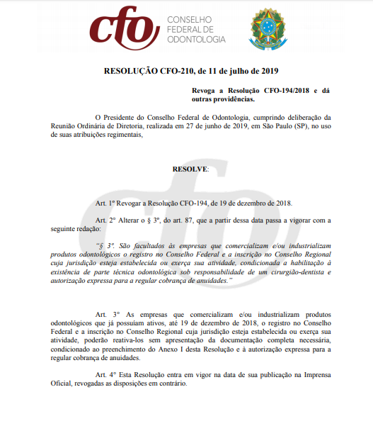 Resolução CFO 210 1