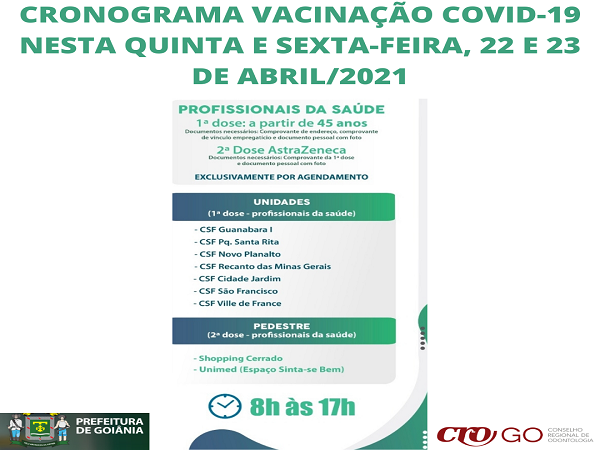 Vacinação Covid dias 22 e 23 de abril - 600 x 450