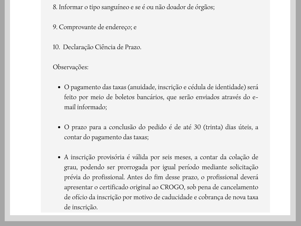 Inscrição Provisória 7