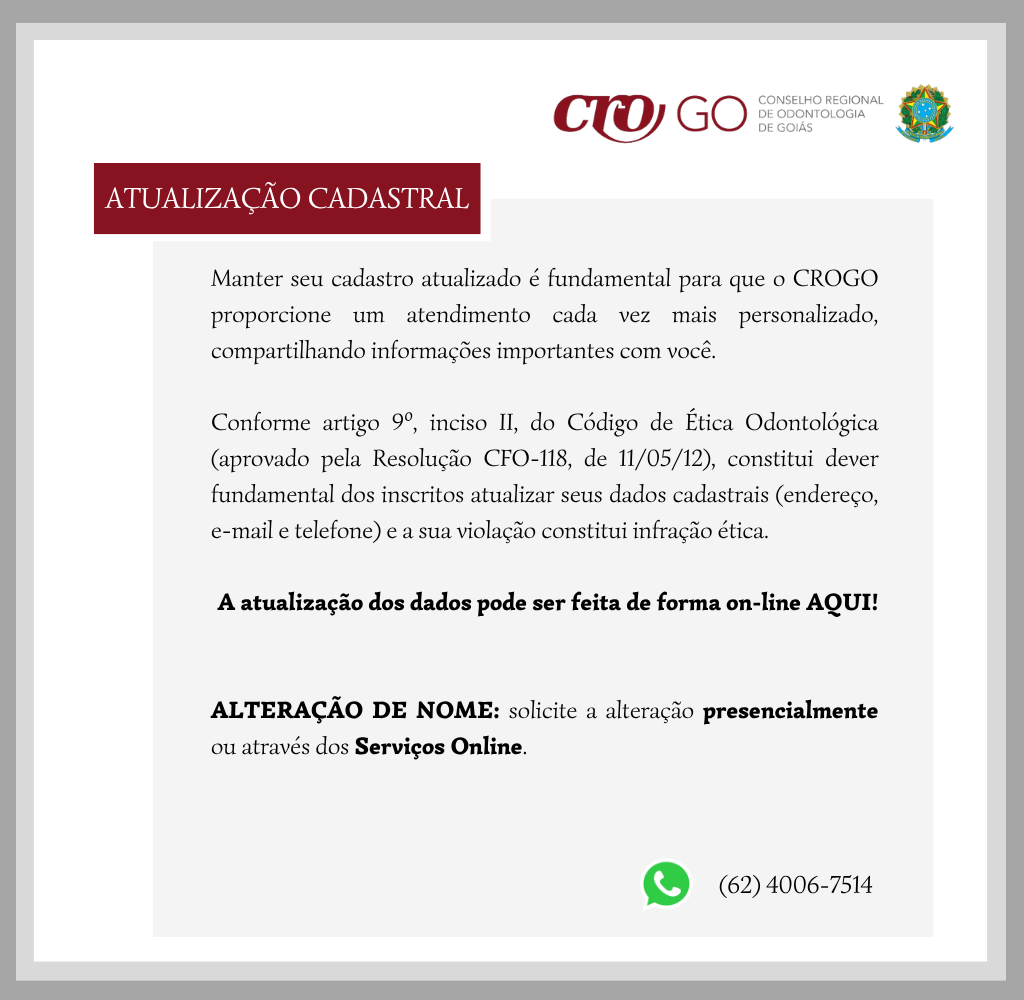Atualização Cadastral no site